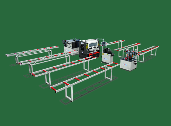 斷橋鋁穿條、填充發(fā)泡四步法生產(chǎn)線